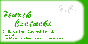 henrik csetneki business card